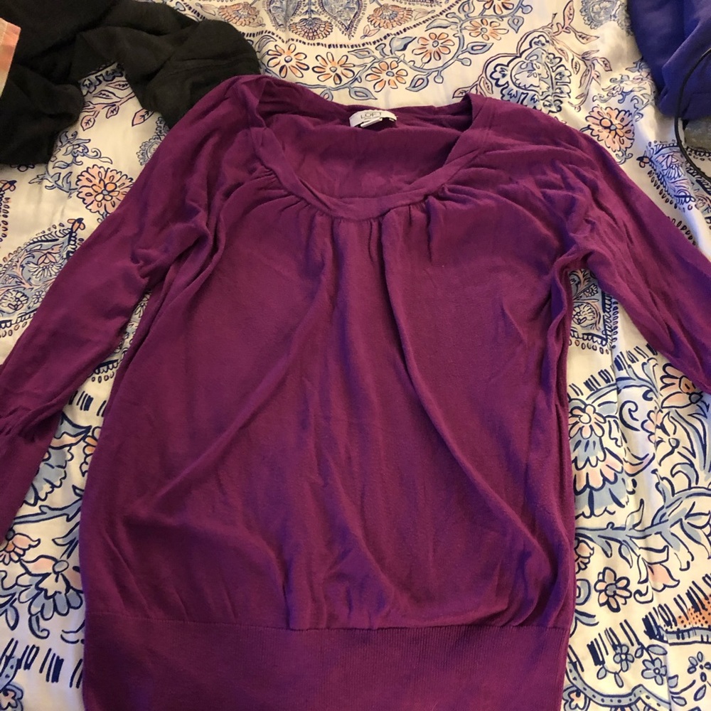 Loft purple 3/4 sleeve shirt